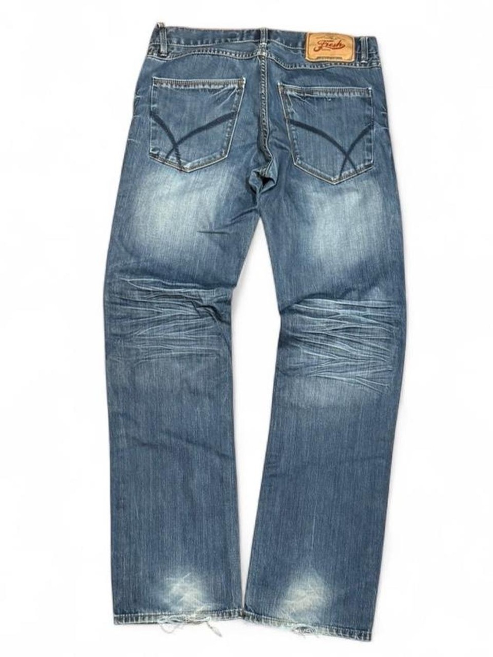 Y2K Fresh Embroidered Faded Slim Bootcut Jeans